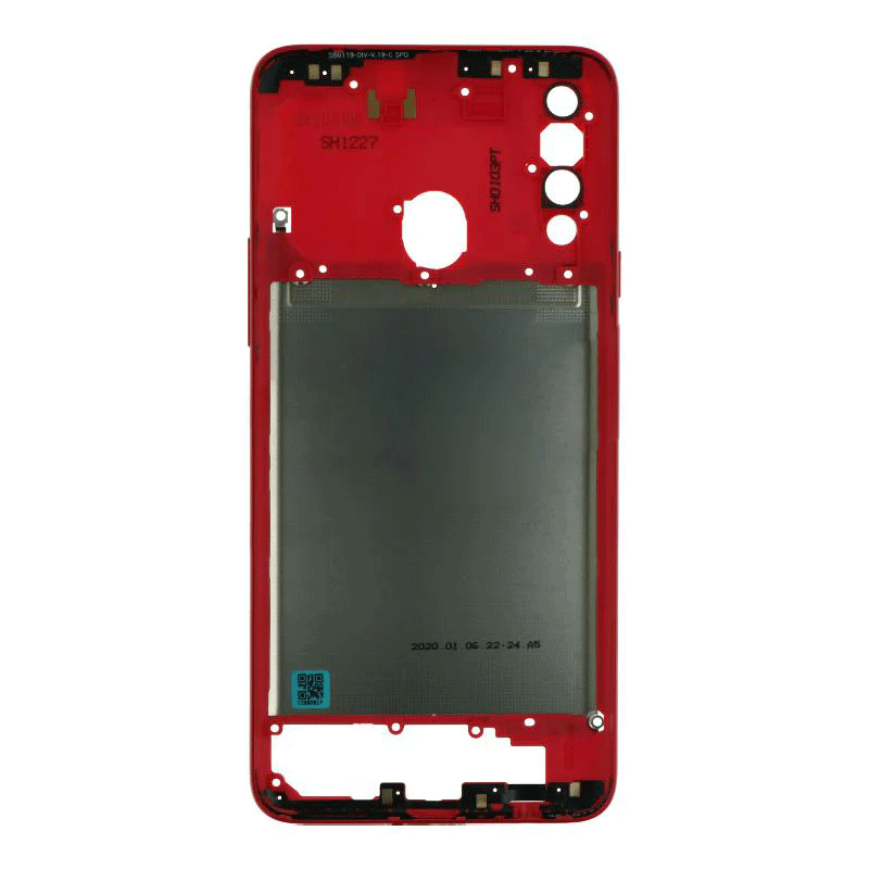 Middle Frame for Samsung Galaxy Α20s A207  - Color: Red