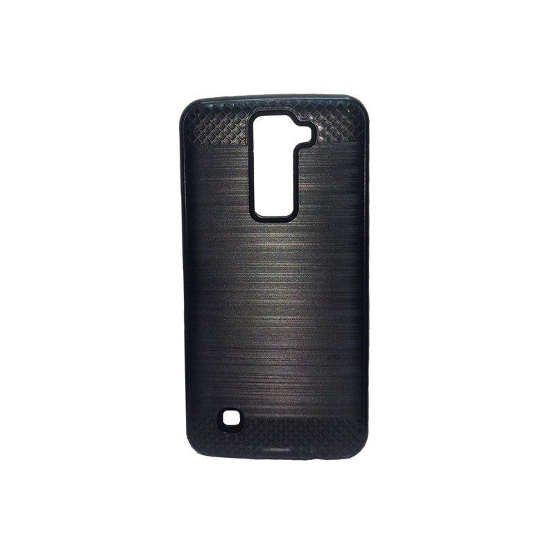 Back Cover Bumper MetaliC Look Case for LG (K350N) K8 - Color: Black