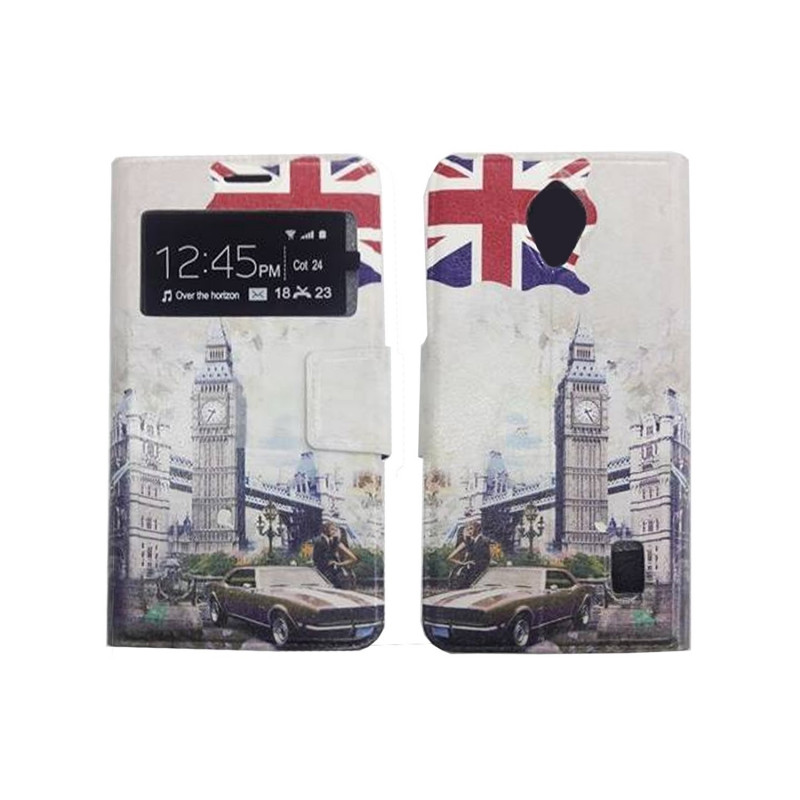 Book Case  London Print With Window for Huawei Ascend Y635