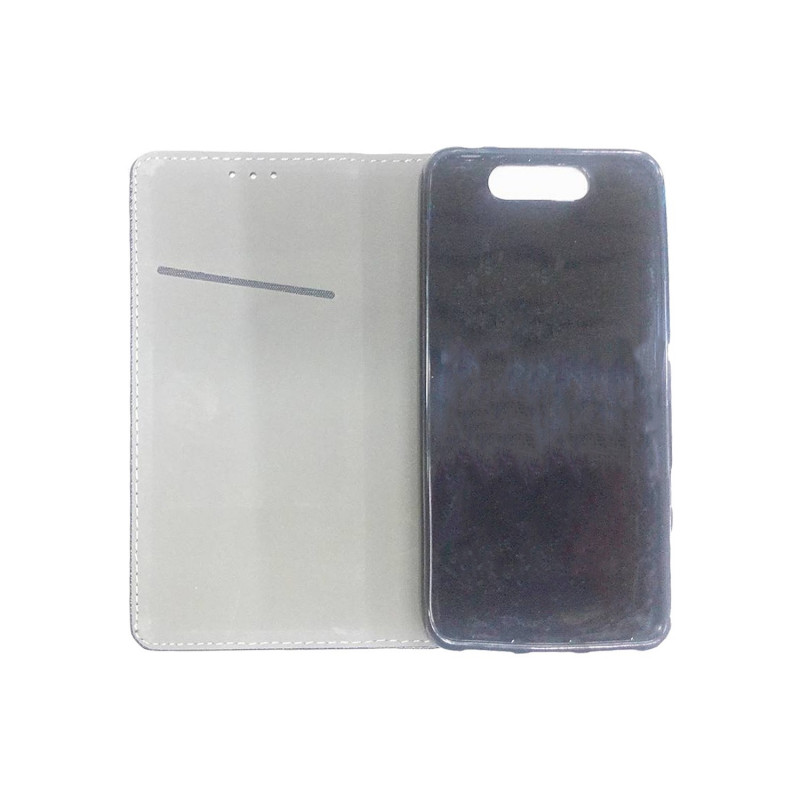 Book Case Smart Magnet for ZTE V8 - Color: Black