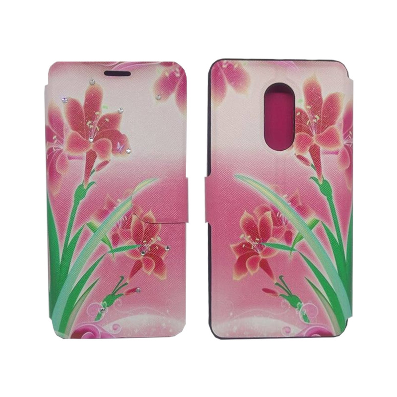 Book Case Tulips Design for Xiaomi Redmi Note 4/Note 4X