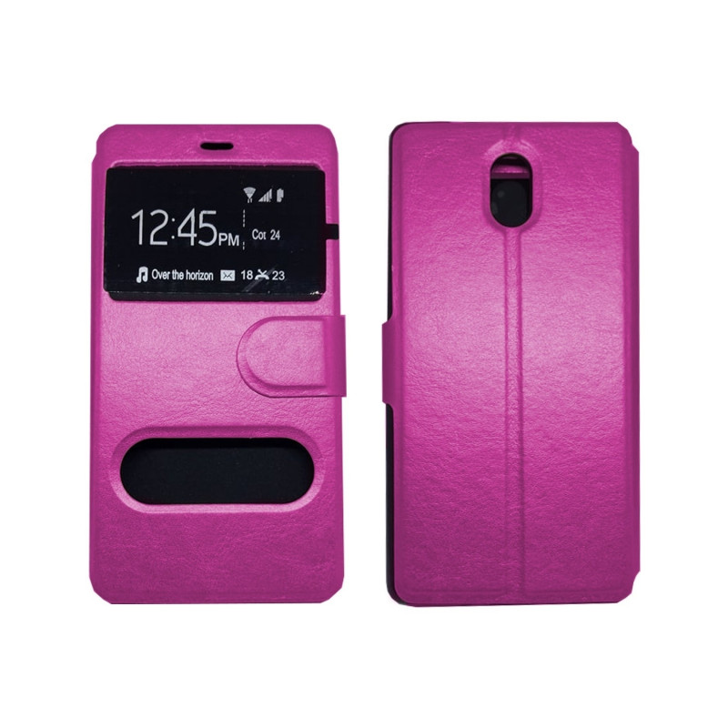 Book Case Double Window for Nokia 3 - Color: Pink