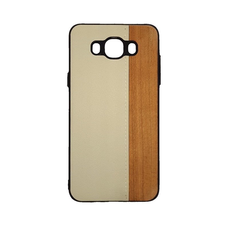 Back Cover Case Wood Leather for Samsung J710F Galaxy J7 2016 - Color : White