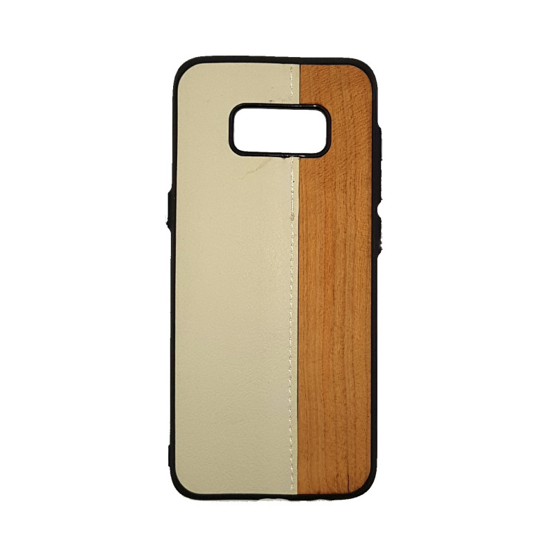 Back Cover Case Wood Leather for Samsung G955F Galaxy S8 Plus - Color : White