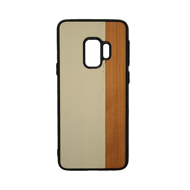 Back Cover Case Wood Leather for Samsung G960F Galaxy S9 - Color : White