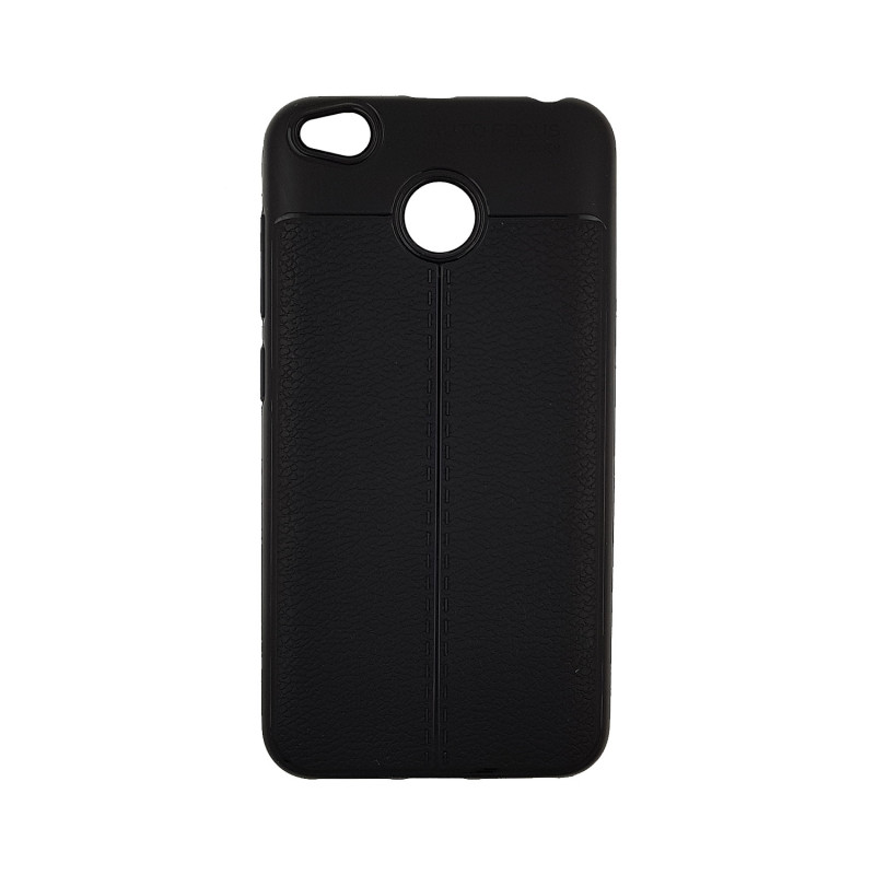 Back Cover Silicone Litchi Case for Xiaomi Redmi 4X - Color : Black