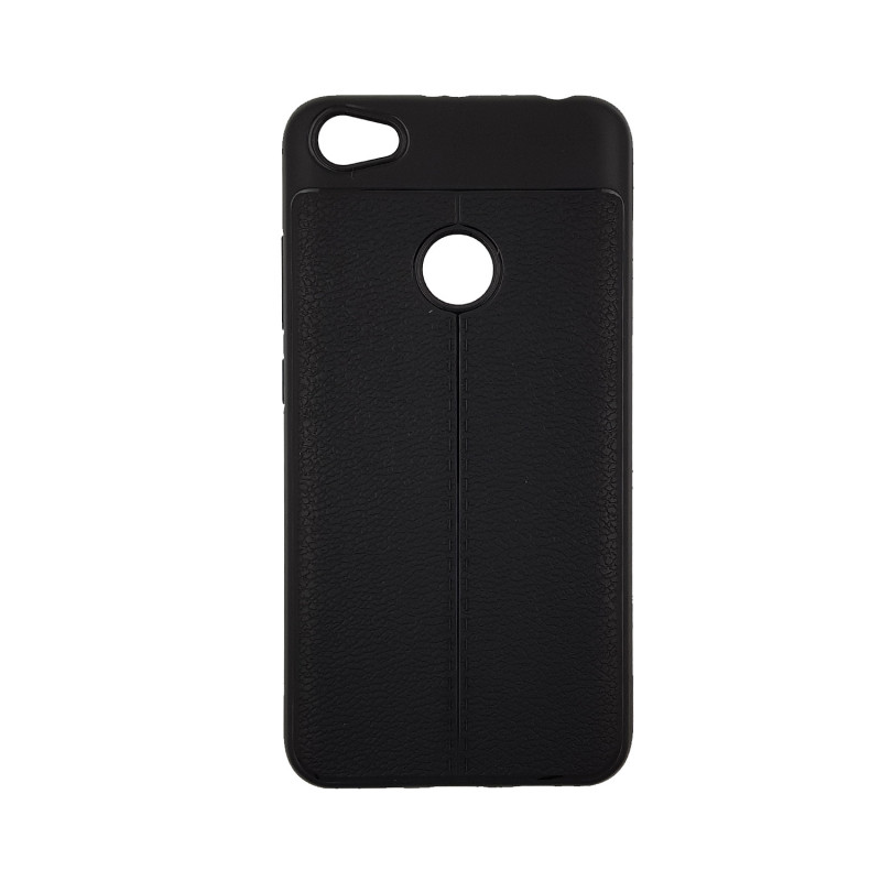 Back Cover Silicone Litchi Case for Xiaomi Redmi Note 4x - Color : Black