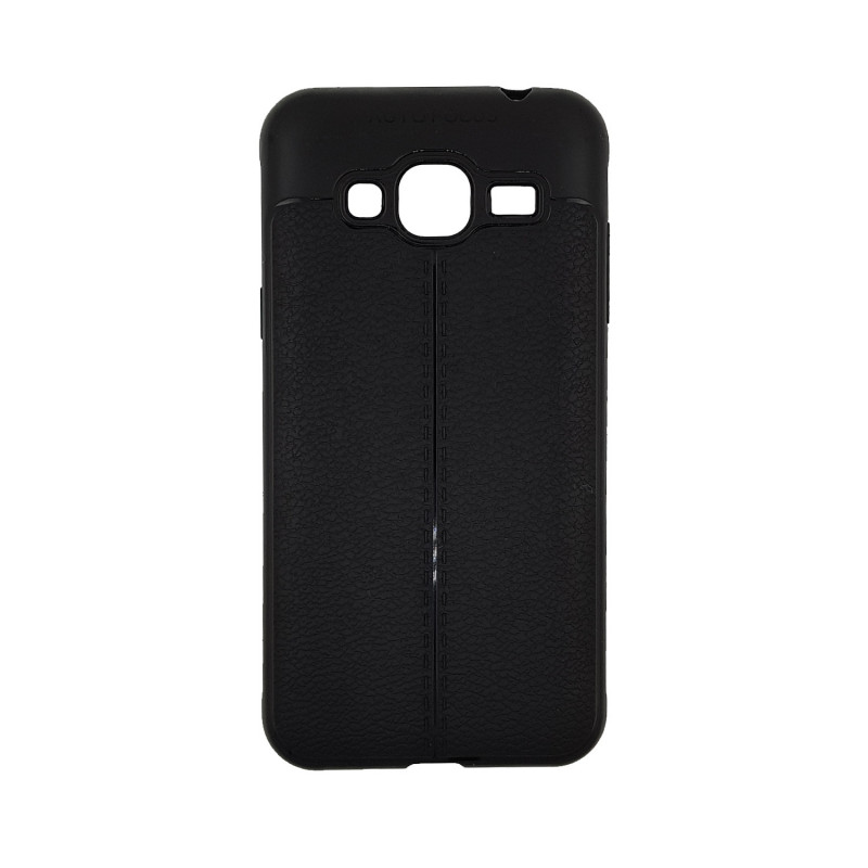 Back Cover Silicone Litchi Case for Samsung J320F Galaxy J3 2016 - Color : Black