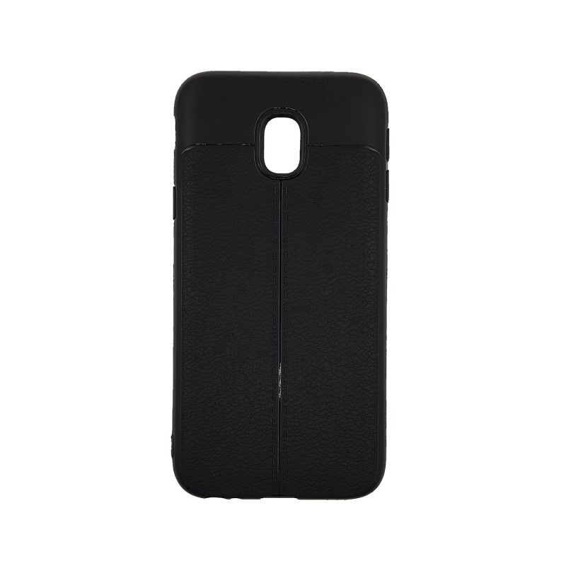 Back Cover Silicone Litchi Case for Samsung J330F Galaxy J3 2017 - Color : Black