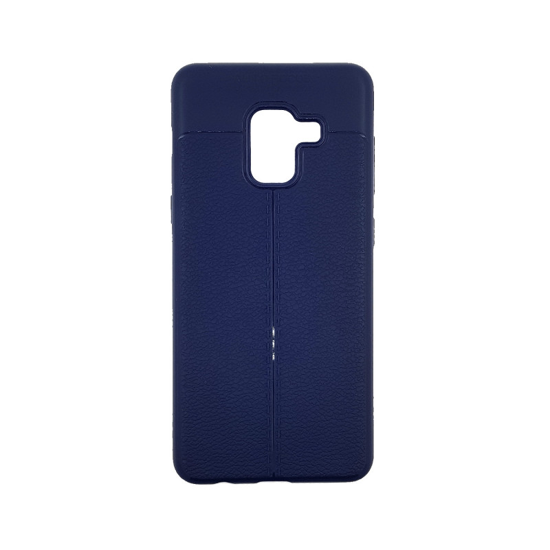 Back Cover Silicone Litchi Case for Samsung A530F Galaxy A8 2018 - Color : Blue