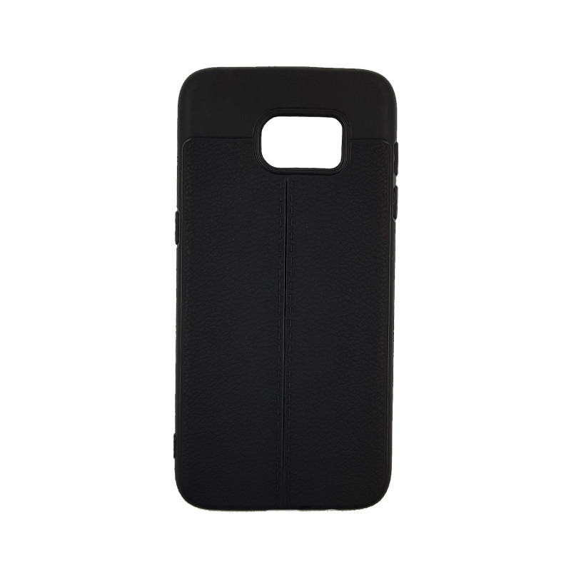 Back Cover Silicone Litchi Case for Samsung G935F Galaxy S7 Edge - Color : Black