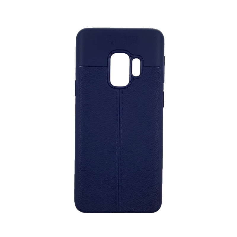 Back Cover Silicone Litchi Case for Samsung G960F Galaxy S9 - Color : Blue