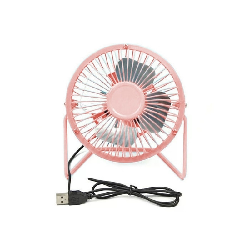 USB Mini Fan YR-F002 Mute Motor DC5V 2.5W - Color: Pink