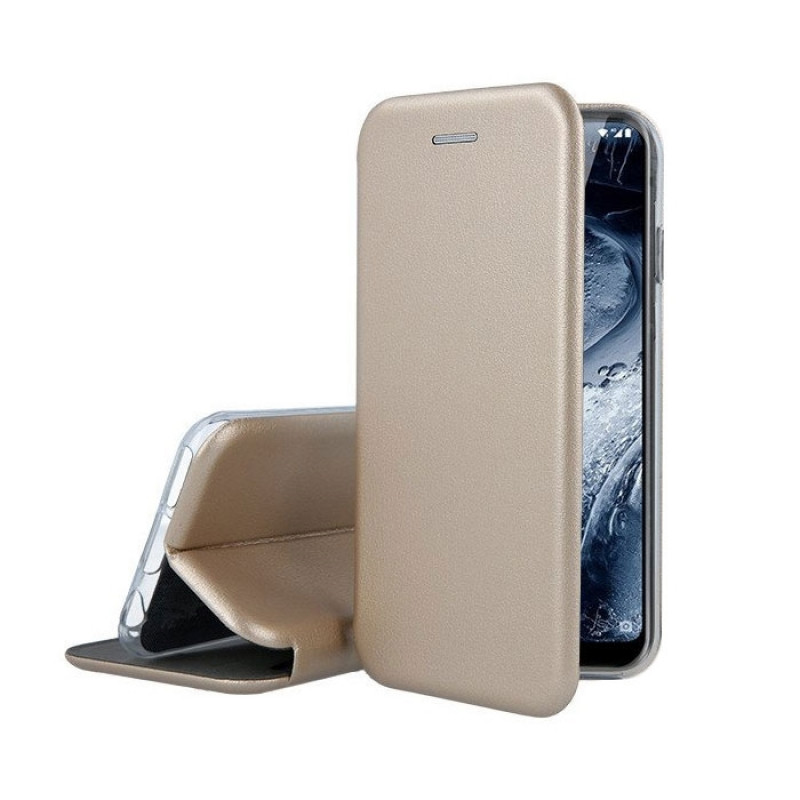 OEM Book Case Smart Magnet Elegance Book  for Apple iPhone XS Max - Color: Gold