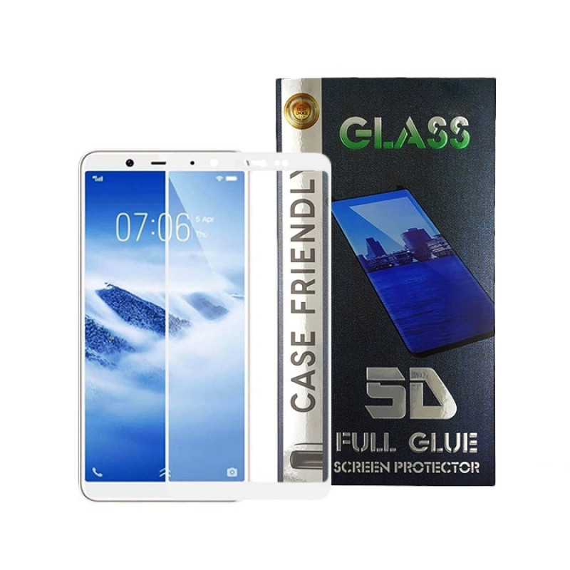 Screen Protector Tempered Glass 5D Full Cover Full Glue 0.3mm for Samsung Galaxy J730F J7 2017 - Color: White