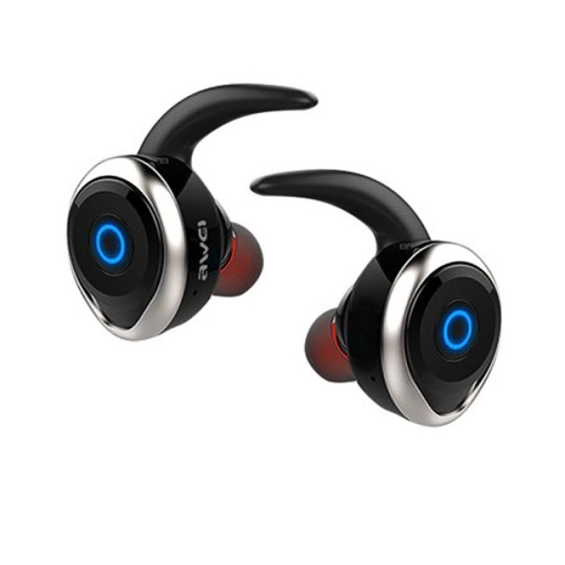 Bluetooth Awei T1 Waterproof Ear-Hook Wireless Twin Headphones - Color: Silver