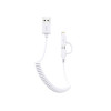 Awei CL-53 Micro USB/Lightning Fast Multi Charging Cable 1m - Color: White