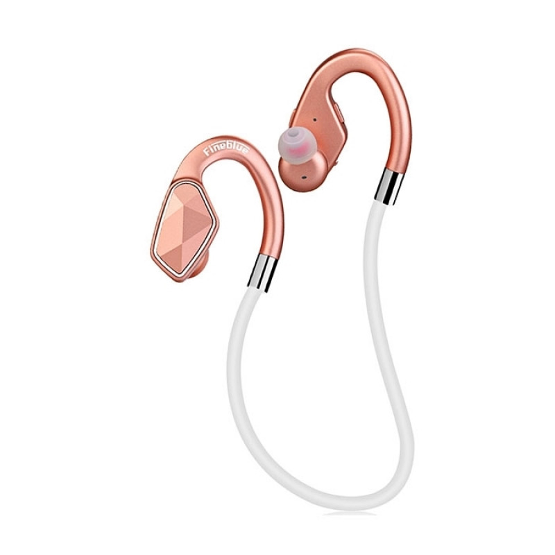 Bluetooth Fineblue MT-2 Sport Neckband Stereo Earphones Wireless Headset - Color: Rose Gold