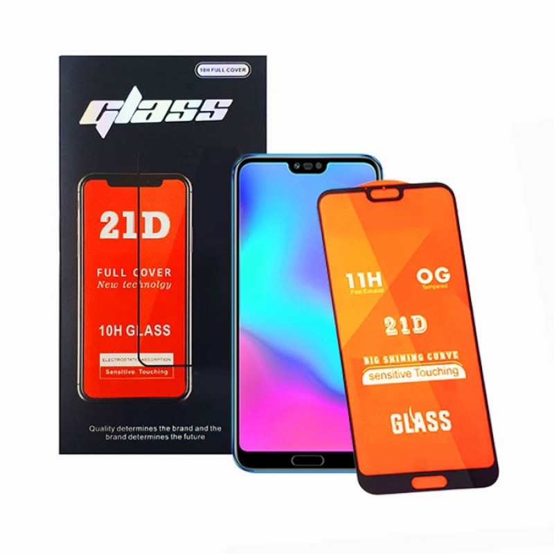 Tempered Glass Full Face Screen Protector 21D for Xiaomi Mi Play - Color: Black