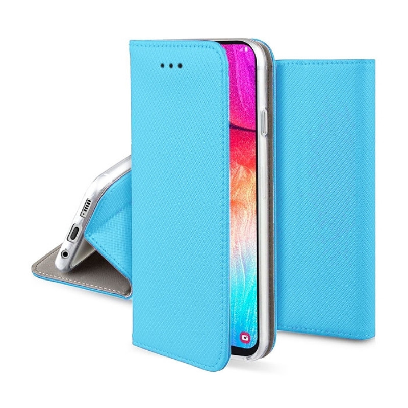 Book Case Stand Smart Book Magnet for Samsung J610F Galaxy J6 Plus - Color: Turquoise