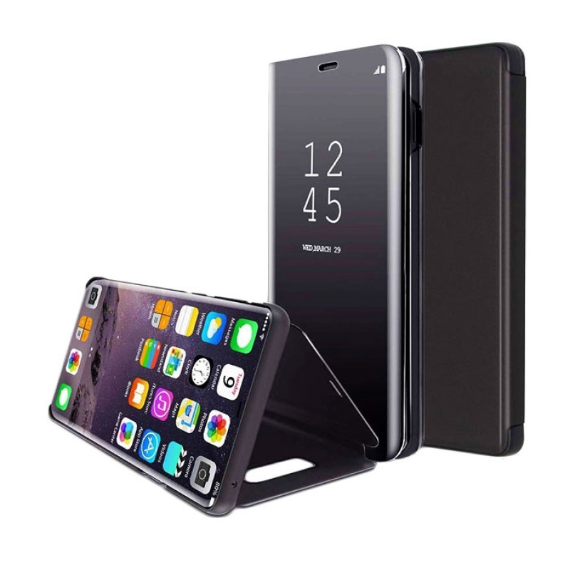 Book Case Clear View Stand for Apple iPhone X/XS - Color: Black