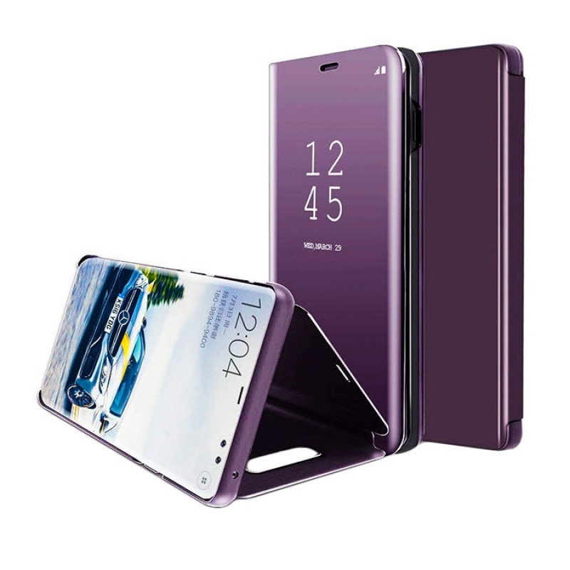 Book Case Clear View Stand for Samsung J400F Galaxy J4 2018 - Color: Purple