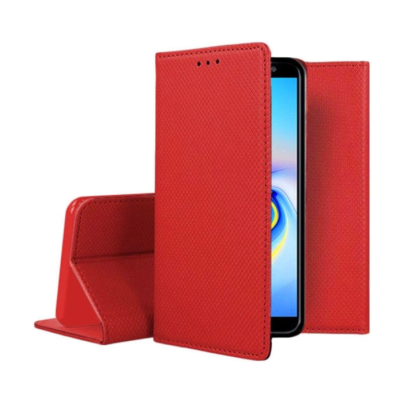 Book Case Stand Smart Book Magnet for Nokia 6.1 Plus - Color: Red