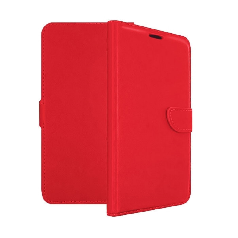 Book Case Stand Leather Wallet for Nokia 3.1 - Color: Red