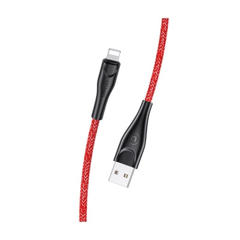 USAMS US-SJ394 U41 Braided Charging Cable 2m Lightning - Color: Red