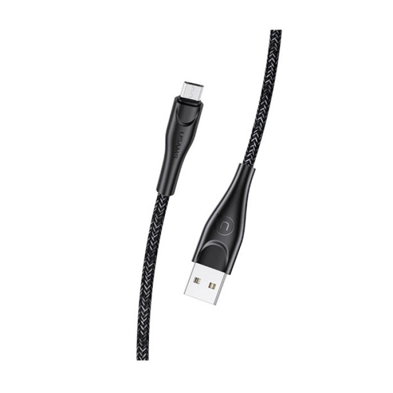 USAMS US-SJ399 U41 Micro-USB Braided Charging Cable 3m  - Color: Black