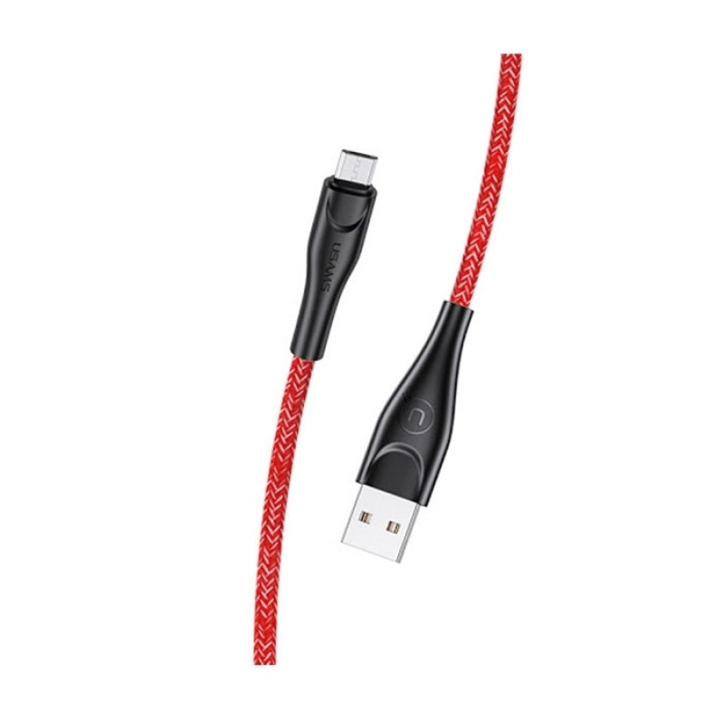 USAMS US-SJ399 U41 Micro-USB Braided Charging Cable 3m  - Color: Red