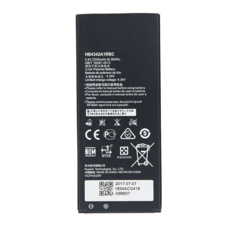 Battery Compatable with Huawei HB4342A1RBC for Huawei Y5II/Y5 2/Honor 5/Y6 2015/Honor 4A - 2200 mAh