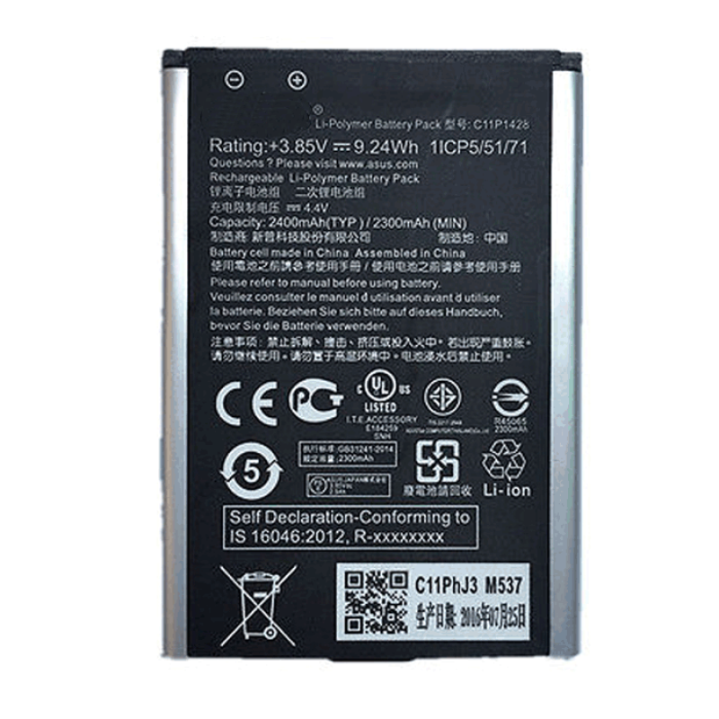 Battery Compatible With Asus C11P1428 for Zenfone2 Laser ZE500KL ZE500KG 2400mAh