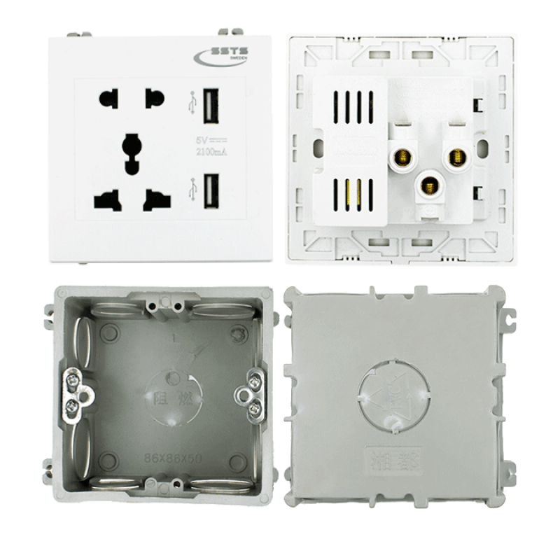 Wall Socket Type (Uk and US) With 2 USB Port