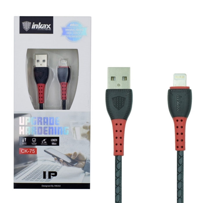 inkax- CK-75  Lightning USB 2.1Α Charging Cable 1m - Color: Red