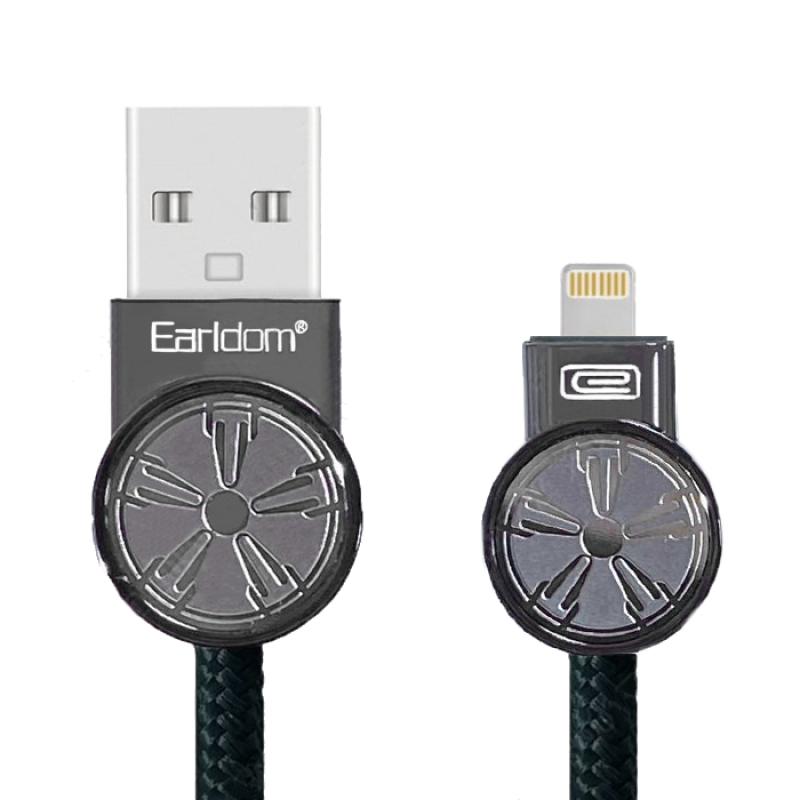 Earldom EC-088I Fast Charging Cable Lightning 3Α 1M - Color: Black