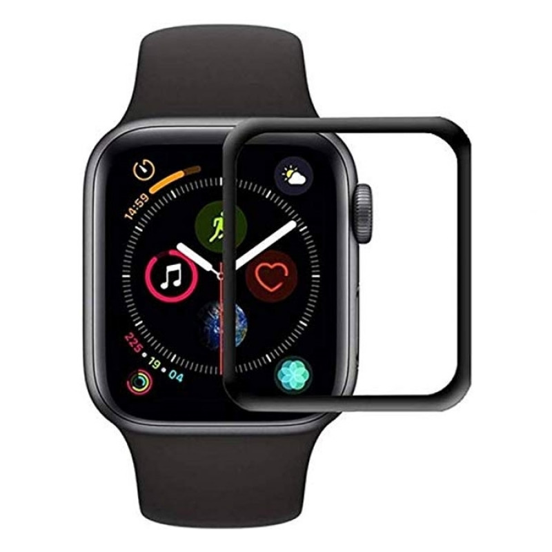 Full Glue Apple Watch Series 44mm Tempered Glass 5D - Color: Black