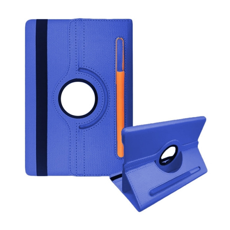 Case Rotating 360 Stand with pencil for Lenovo M10 Plus - Color: Dark Blue