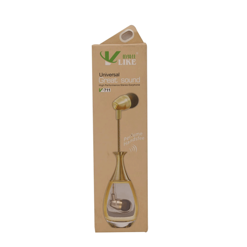 Vlike V-711 Handsfree Earphones Perfume - Color: Gold