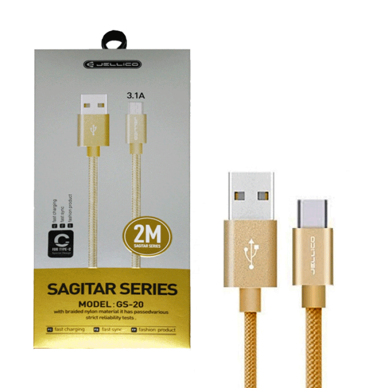 JELLICO GS-20 - Charging Cable Lightning 3.1 A 2μ - Color: Gold