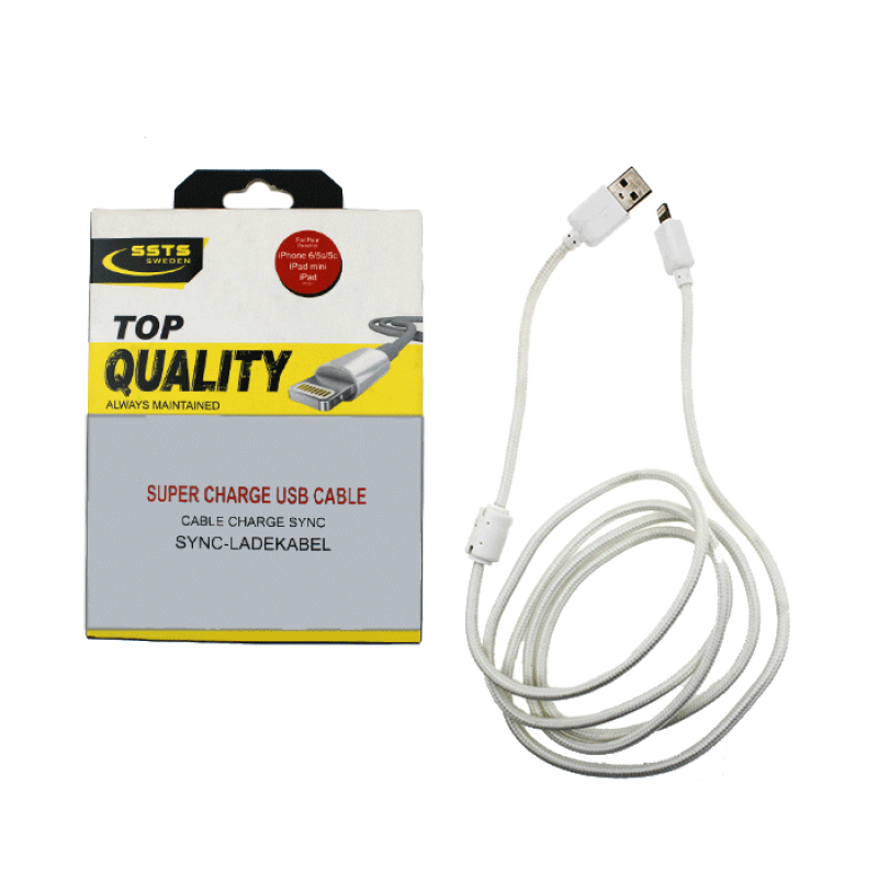 SSTS Sweden Charging Cable Lightning to USB 1m  - Color: White