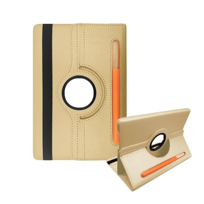 Case Rotating 360 Stand with Pencil Case for Apple Ipad 10.2/10.5 - Color: Gold