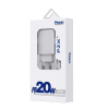 PZX P41 SmartPhone Charger with 1 Type-C Port and Type-C to Lightning Cable  20W  -Color: White