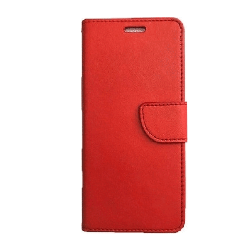 Leather Book Case with Clip For Xiaomi Redmi Note 10 Pro 4g- Color: Red