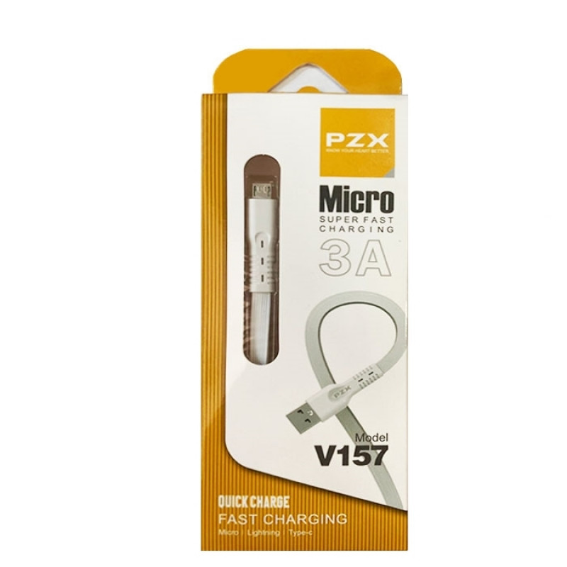 PZX V157 Cable Charger And For Travel- Color: White 1m