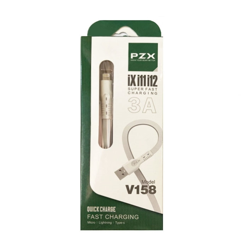 PZX V158 Cable Charger And For Travel - Color: White 1m