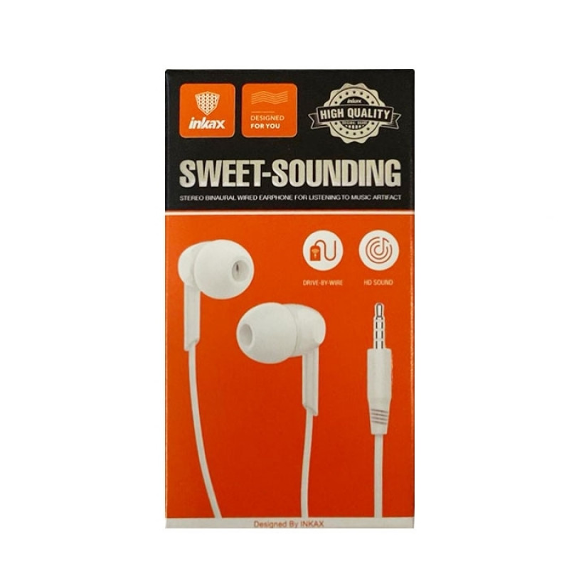 INKAX EA-01 Earphones - Color:  White