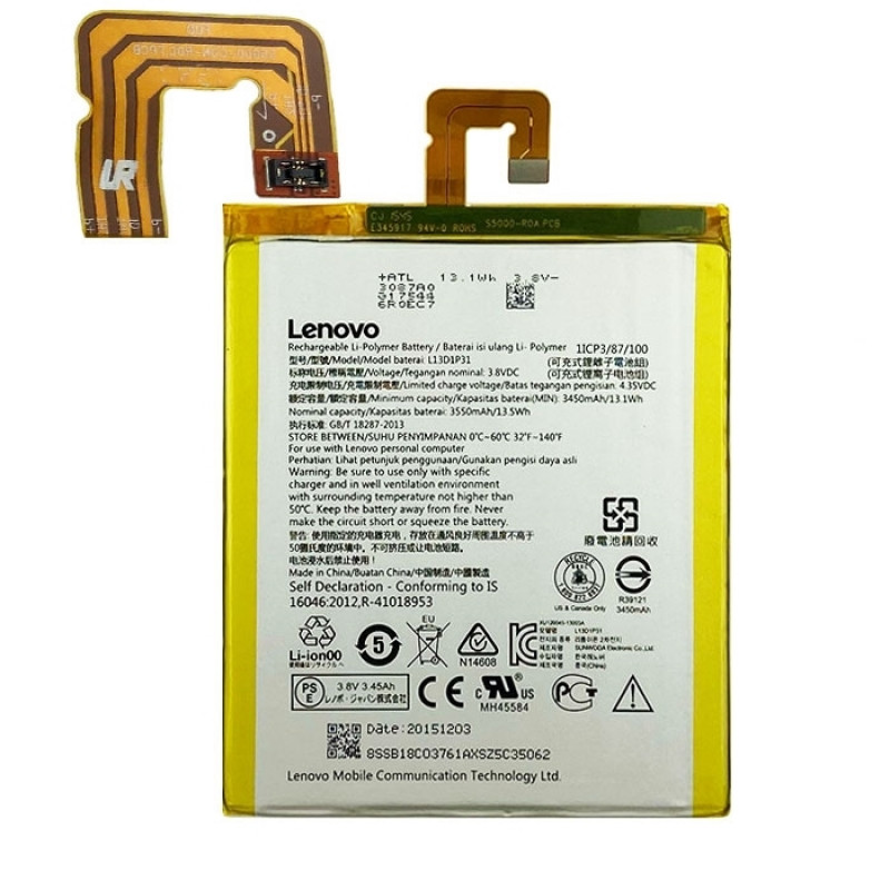 Battery l13d1p31 for Lenovo IdeaPad S5000/ A3500 / Tab 2 A7-20F / A7-30F - 3550 mAh Version B bulk