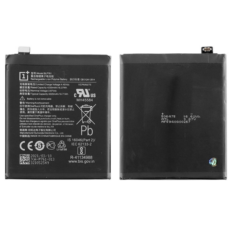 Battery OEM BLP761 4320mAh For OnePlus 8