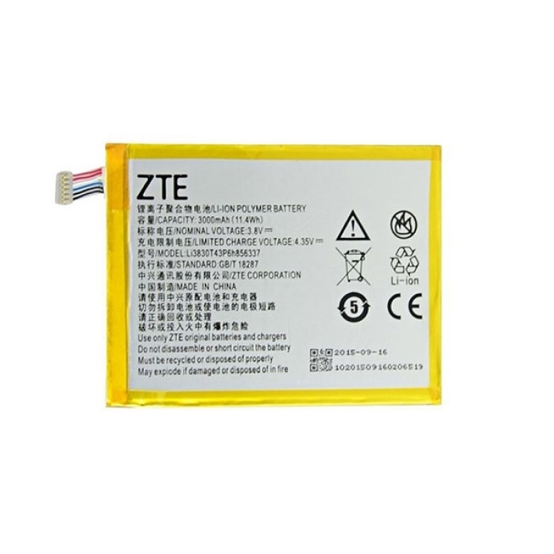 ZTE Battery Li3830T43P6h856337 3.8V for v580 G719C N939St Blade S6 Lux Q7/-C - 3000mAh